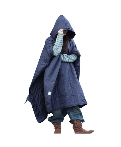Piscifun Hooded Waterproof Windproof Fleece Stadium Blanket Portable Outdoor Wearable