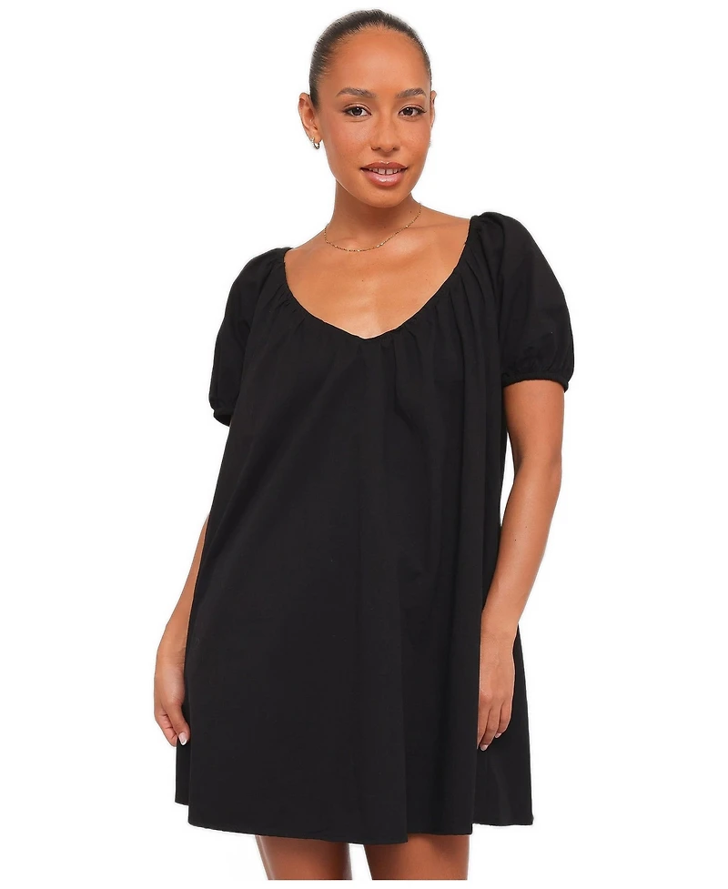 Petal and Pup Women's Marty V-Neck Short-Sleeve Mini Dress