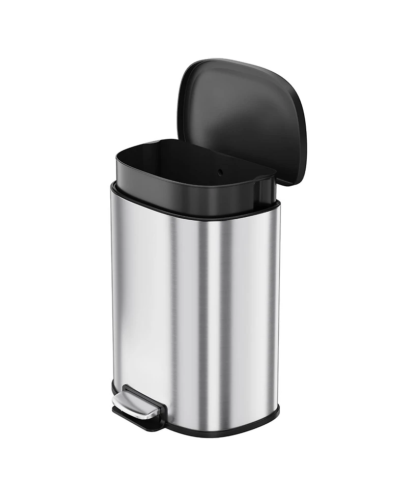 gaomon 13.2 Gal Step Stainless Steel Trash Can with Soft-Close Lid and Removable Inner Basket
