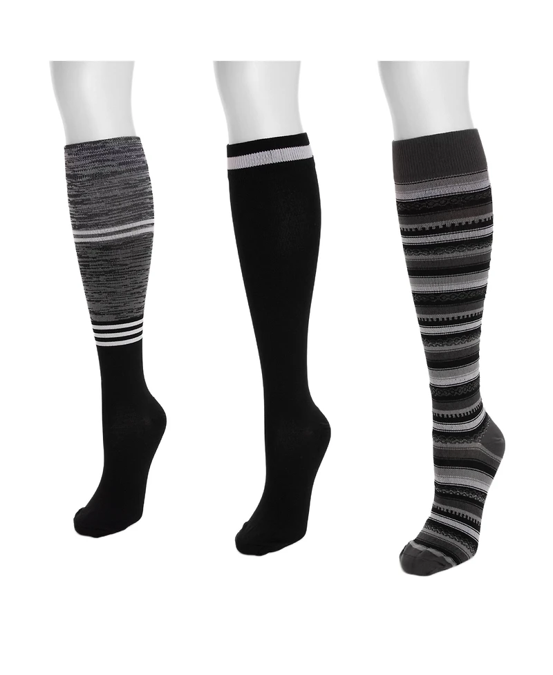 Muk Luks Women's Compression Socks, 3 Pair Pack