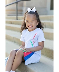 Florence Eiseman Girl's (2T - 8) Stripe Knit Dress With Applique Crayons