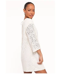 Petal and Pup Women's Lula Long-Sleeve Lace Back-Tie Mini Dress