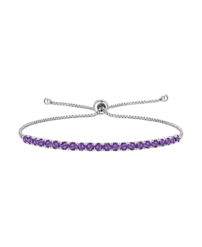 Macy's Amethyst (1-5/8 ct. t.w.) Bolo Bracelet Sterling Silver