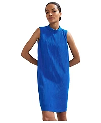 Phase Eight Women's Betsie Fine-Plisse Funnel-Neck Sleeveless Dress