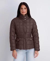 Kensie Women's Quilted Puffer Funnel Neck Jacket