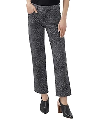 Silver Jeans Co. Women's Chelsea Straight Low-Rise Leopard-Print