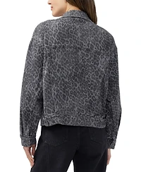 Silver Jeans Co. Women's Short Leopard-Print Denim Jacket