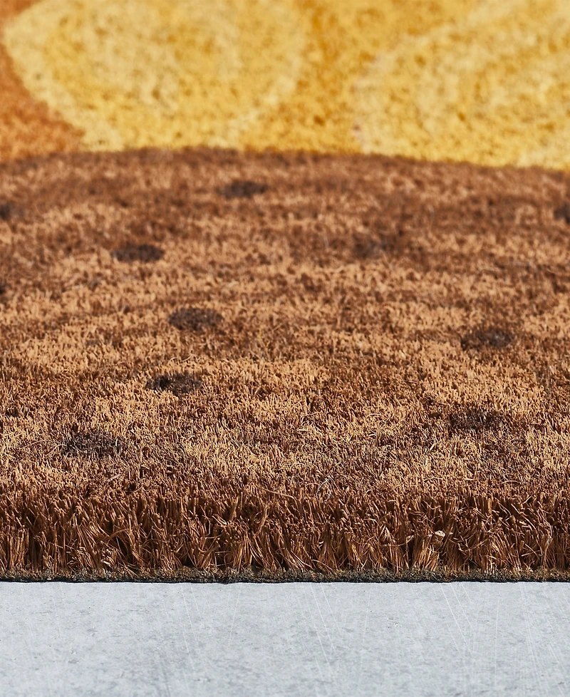 Vcny Home Sunflower Half Circle Outdoor Coir Doormat, 18" x 30"