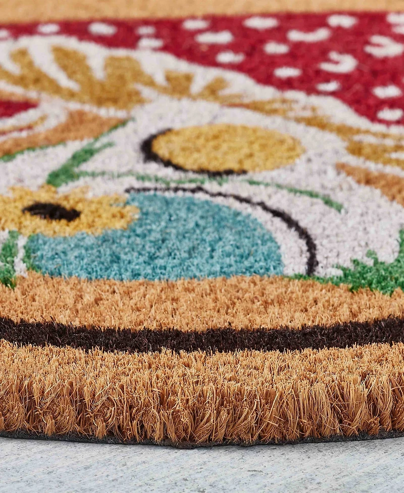 Vcny Home Scallop Edge Outdoor Coir Doormat, 18" x 30"