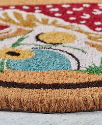 Vcny Home Scallop Edge Outdoor Coir Doormat, 18" x 30"