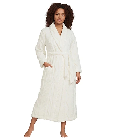 Lands' End Plus Cozy Cable Robe