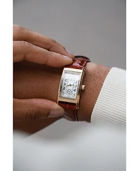 Peugeot Men's Gold Contour Case Remote Sweep Watch with Brown Leather Band