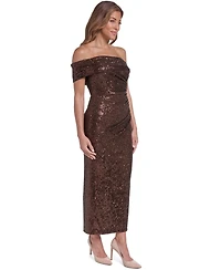 Eliza J Women's Sequin Ruched One-Shoulder Sheath Dress