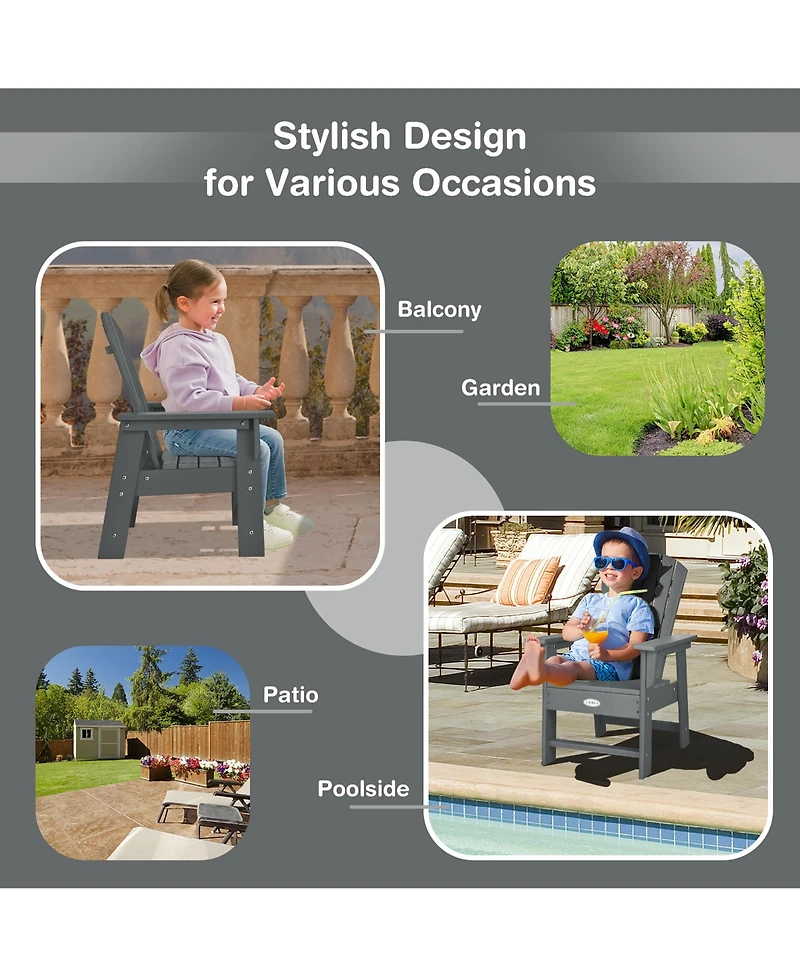 Kids' Adirondack Chair Seat Weather Resistant for Ages 3-8