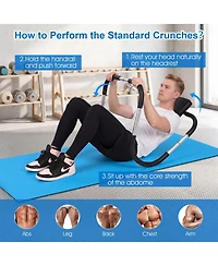 Gymax Portable Ab Trainer Fitness Crunch Workout Exerciser with Headrest Home Office Gym