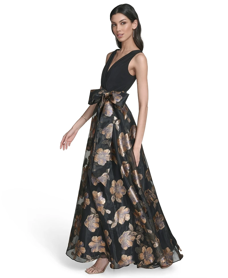 Eliza J Women's Sleeveless Surplice Ballgown Dress