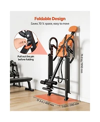 Sugift Heavy Duty Inversion Table with Dual-Roller Ankle Lock and Adjustable Tether Strap 300 Lbs
