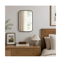 Phying 24 x 36 Inch Metal Framed Bathroom Mirror Rectangular Wall Mounted Vanity Mirror Modern Minimalist Sleek Framed Mirror for Bathroom Living Room