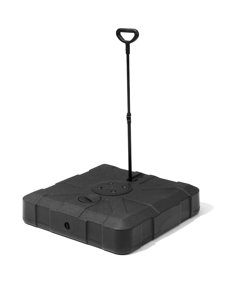 Pellebant Heavy-Duty Patio Cantilever Umbrella Base with 4-Wheels and Pull Rod Sand/Water Filled