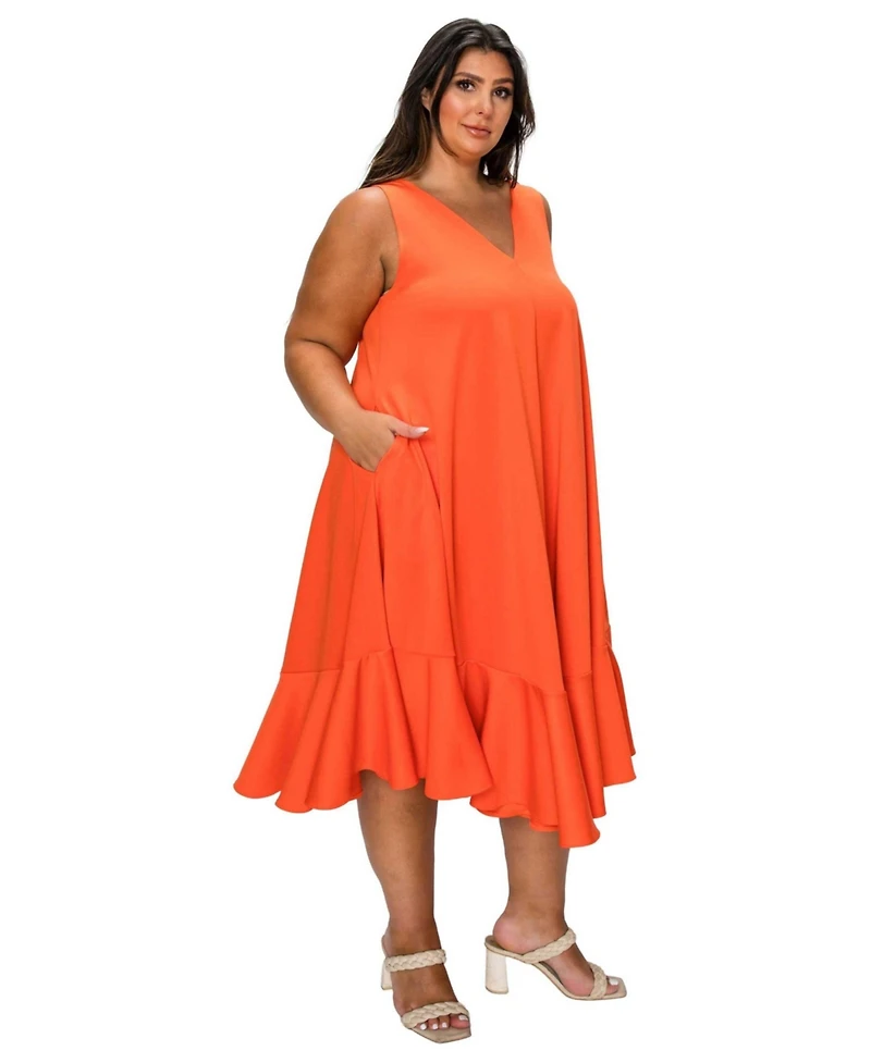 L I V D Plus Simone Sleeveless Pocket Flare Dress