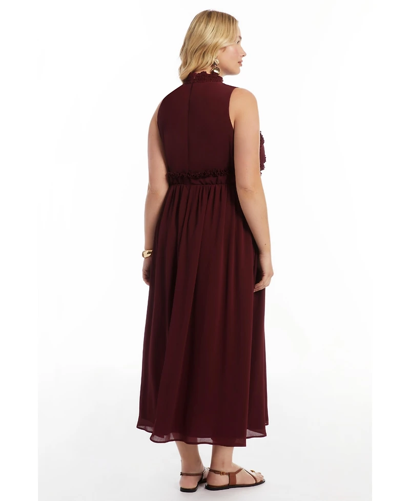 June & Vie Women's Ruffle Detail Maxi Dress