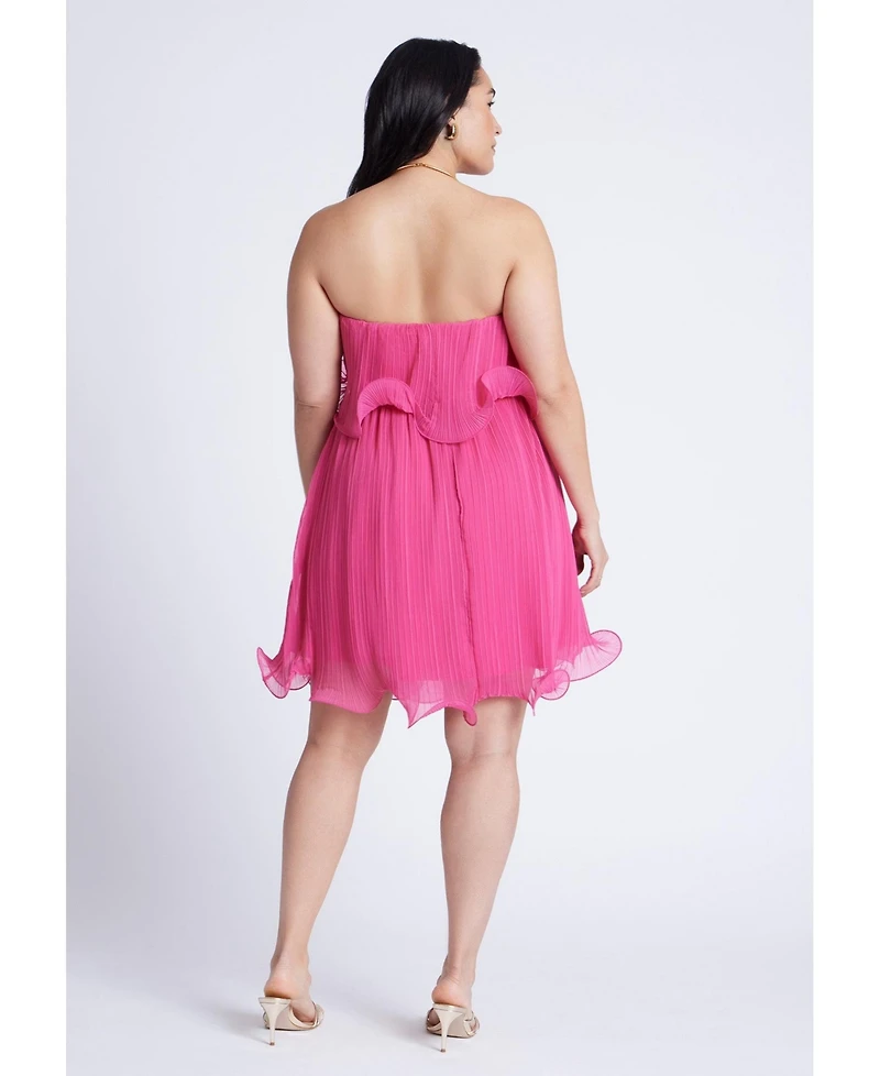 Eloquii Women's Plus Ruffle Hem Mini Dress