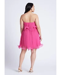 Eloquii Women's Plus Ruffle Hem Mini Dress
