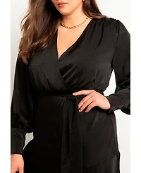 Eloquii Women's Plus Satin Maxi Dress