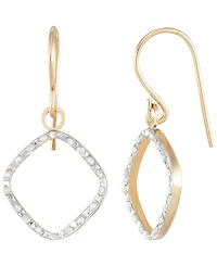 Macy's Diamond Square Fishhook Drop Earrings (0.01 ct. t.w.) in 10k Yellow Gold