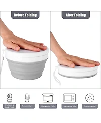 Piscifun Collapsible Silicone Cup Bowl Set Portable Camping Mess Kit With Stainless Steel Spork Lid For Hiking Travel