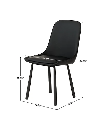 Decksplore Modern Pu Leather Dining Room Chairs Sturdy Metal Legs with Upholstered for Kitchen Living Accent Side
