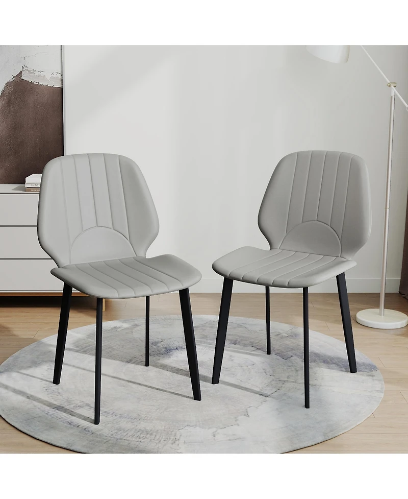 Decksplore Dining Chairs Modern Dining Room Chairs with Comfy Backrest Thick Upholstered Kitchen Chairs Sturdy Metal Legs