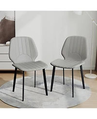 Decksplore Dining Chairs Modern Dining Room Chairs with Comfy Backrest Thick Upholstered Kitchen Chairs Sturdy Metal Legs