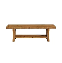 Slickblue Rustic Solid Wood Entryway Bench with Warm Farmhouse Style Design