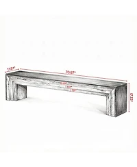 Slickblue Modern Rustic Entryway Bench with Brown Wood Finish and Black Edges