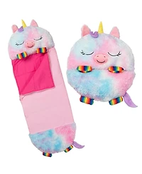 Happy Nappers Rainbow Unicorn Large Pillow-and-Sleeping-Bag Weighted Plush