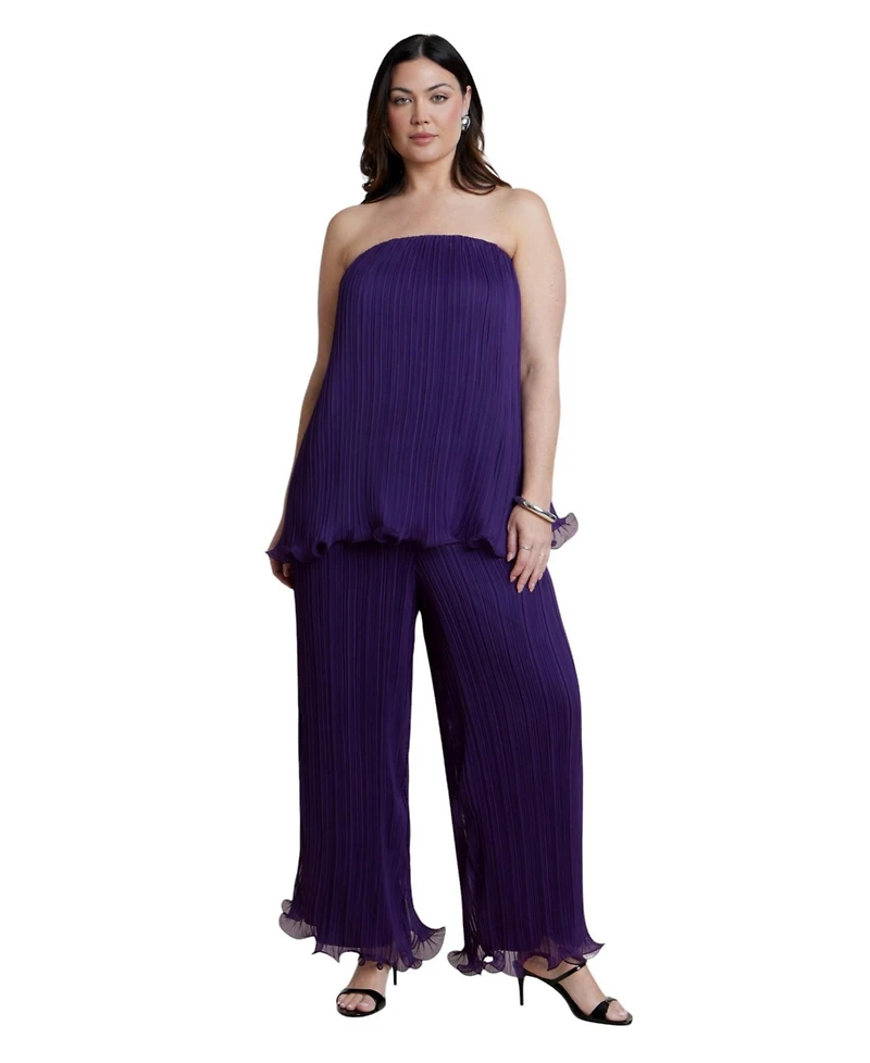 Eloquii Women's Wire Hem Plisse Pant