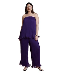 Eloquii Women's Wire Hem Plisse Pant