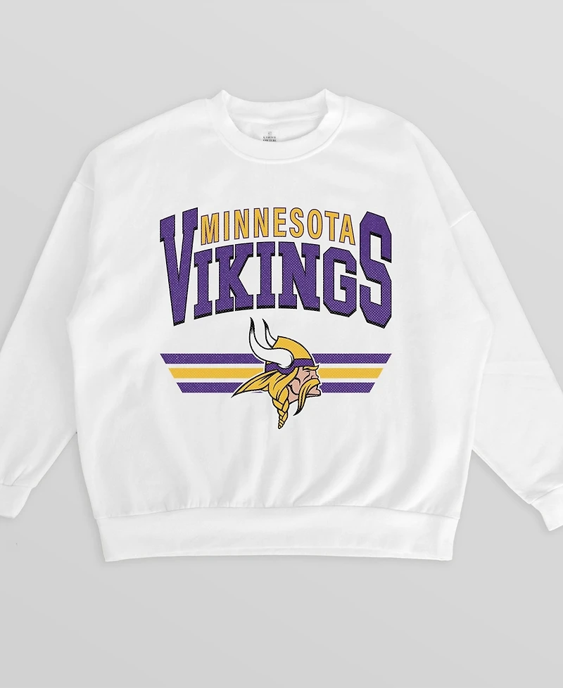 Gameday Couture Women's White Minnesota Vikings Swift Strike Premium Oversized Fleece Pullover Sweatshirt