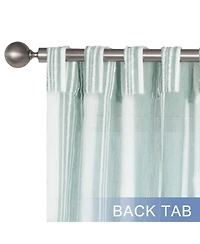Awesome Home Tufted Stripe Light Filtering Back Tab Curtains Pair