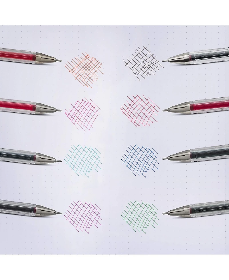 Pentel Arts Slicci (0.25mm) Extra Fine Gel Pen Assorted Ink (A/B/C/D/F/P/S2/V) 8-Pk