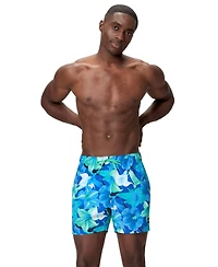 Speedo Men's Redondo Edge Volley Floral-Print Drawstring Swim Trunks, 5" Inseam