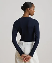Lauren Ralph Cotton-Blend Long-Sleeve Top
