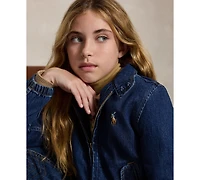 Polo Ralph Lauren Girls' 7-16 Indigo Mock Neck Denim Jacket