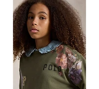 Polo Ralph Lauren Girls' 7-16 Floral Fleece Sweatshirt
