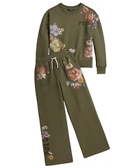Polo Ralph Lauren Girls' 7-16 Floral Fleece Sweatshirt