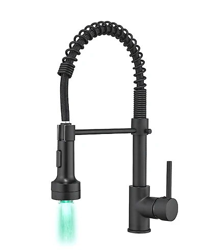 Thirtypeachy Single Handle Pull-Down Kitchen Faucet with Led Sprayer, High Arc 360degree(s) Swivel Commercial Sink Tap