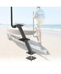 Sugift 2-Step Heavy-Duty Boat Trailer Steps with Handrail and Non-Slip Surface for 3 Beam Sizes