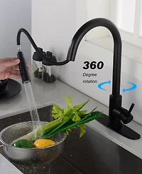 Thirtypeachy Touch Pull-Down Kitchen Faucet, Single Handle High Arc with 360degree(s) Swivel Sprayer