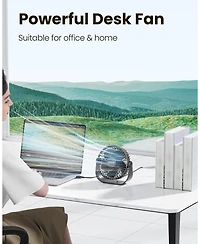 Gaiatop Usb Desk Fan, 3 Speeds Strong Airflow, 5.5 Inch Portable 90degree(s) Rotate Quiet Cooling, Small Personal Table Fans for Bedroom Home Office